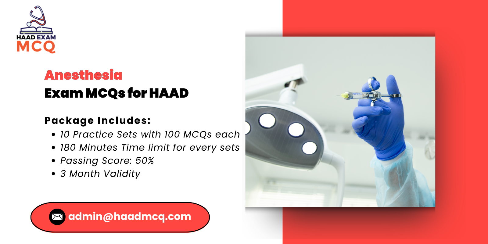 Anesthesia Exam MCQs for HAAD