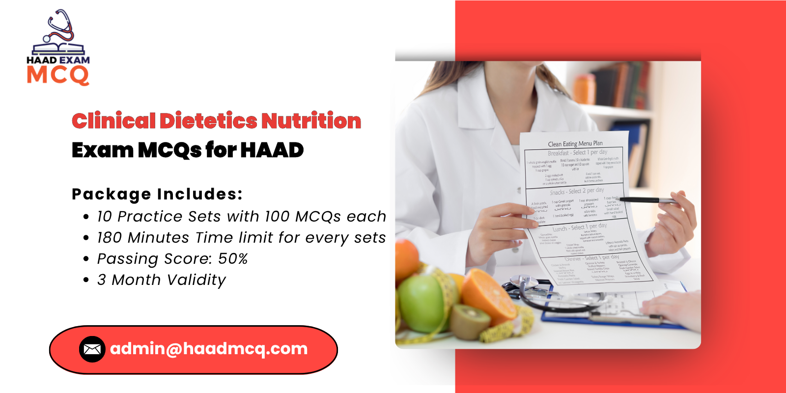 Clinical Dietetics & Nutrition Exam MCQs for HAAD