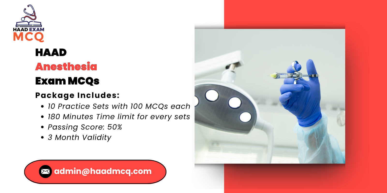 HAAD Anesthesia Exam MCQs