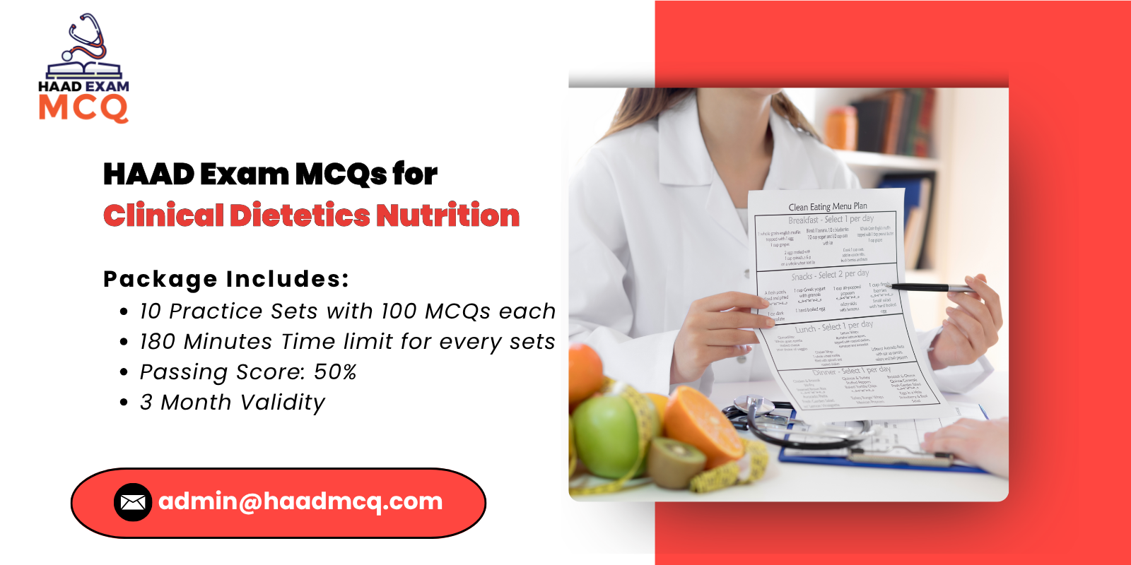 HAAD Exam MCQs for Clinical Dietetics & Nutrition