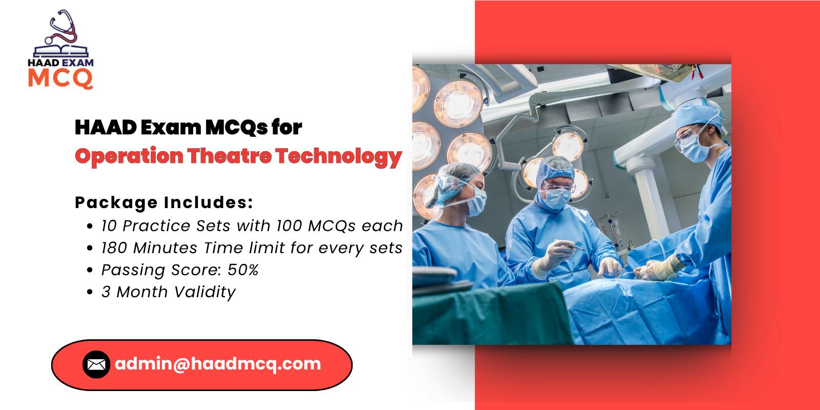 HAAD Exam MCQs for operation theatre technology