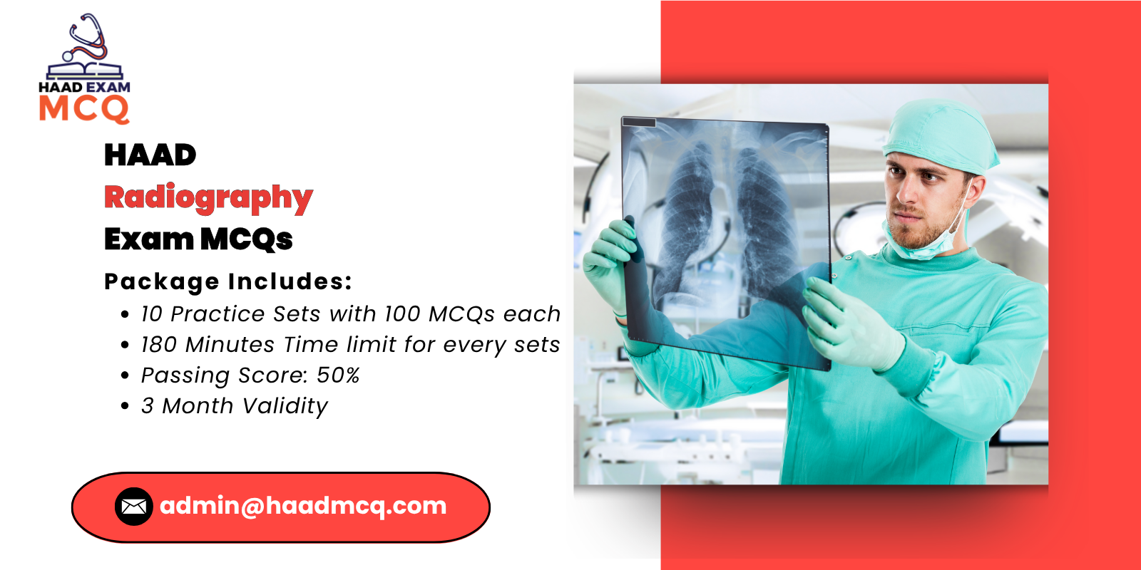 HAAD Radiography Exam MCQs