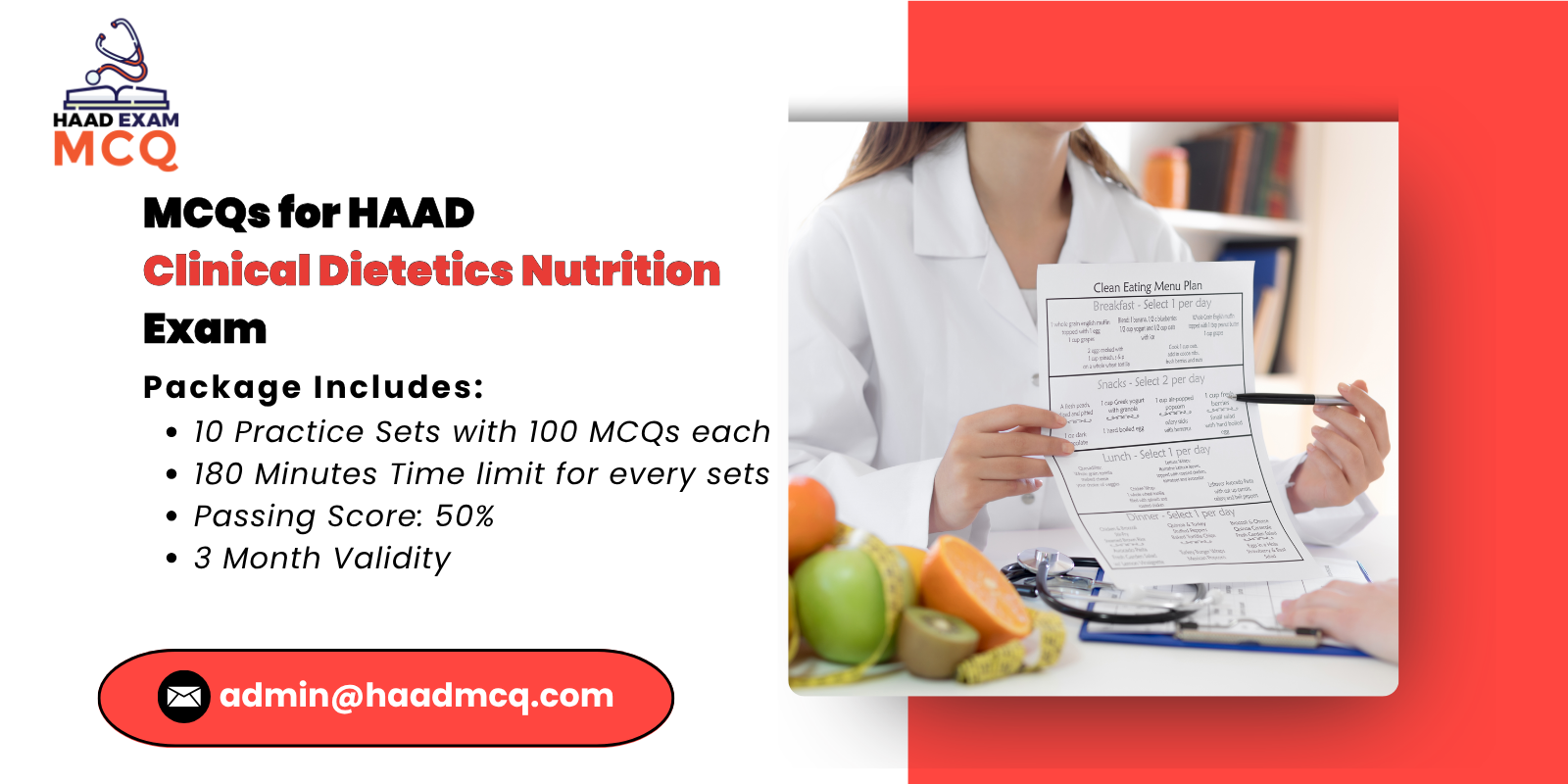 MCQs for HAAD Clinical Dietetics & Nutrition Exam