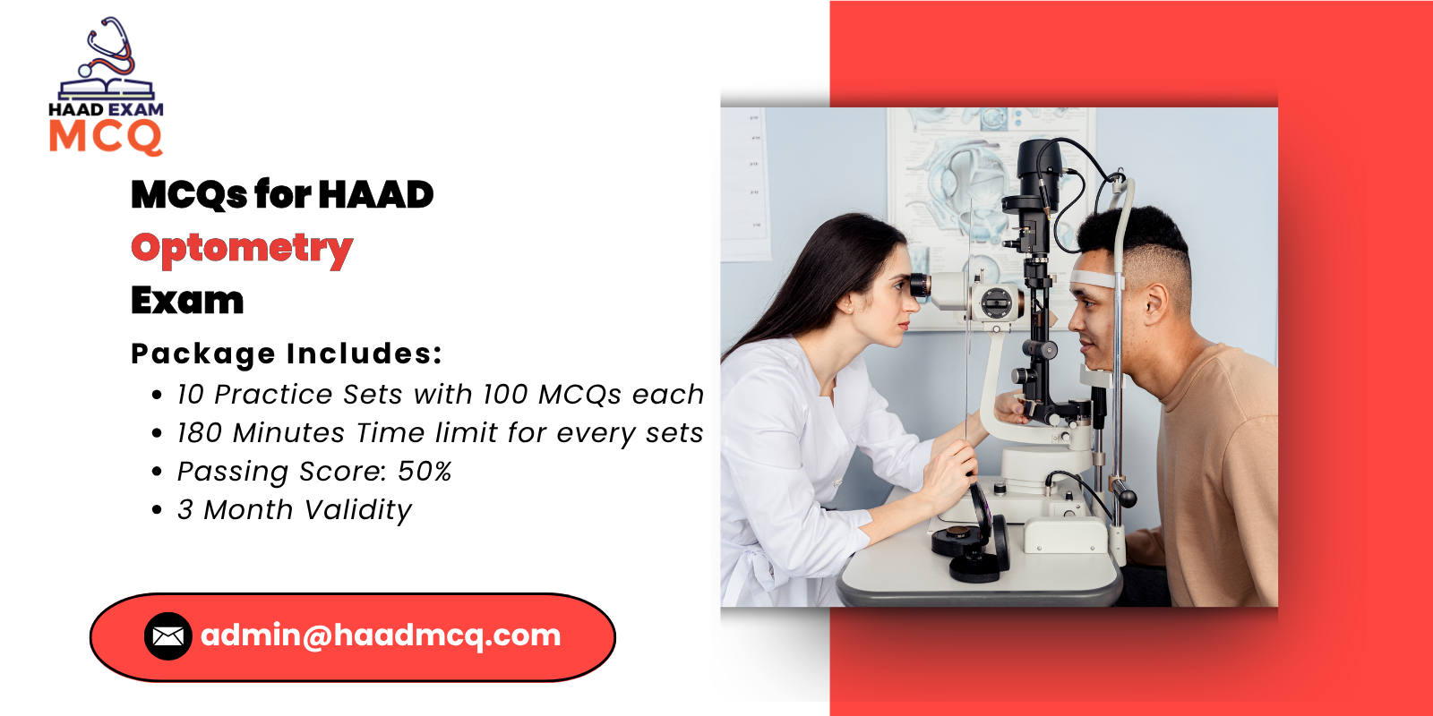MCQs for HAAD Optometry Exam