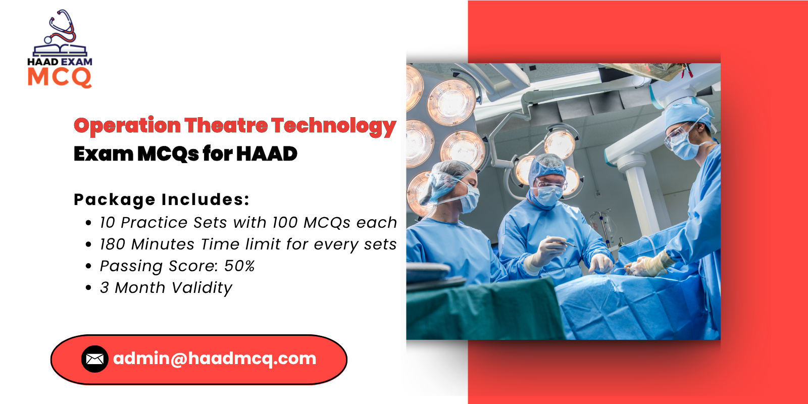 Operation Theatre Technology Exam MCQs for HAAD