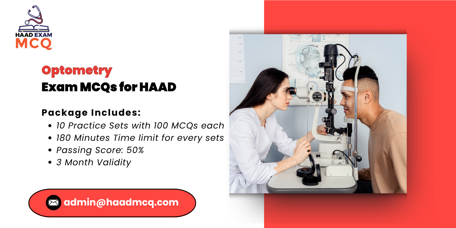 Optometry Exam MCQs for HAAD