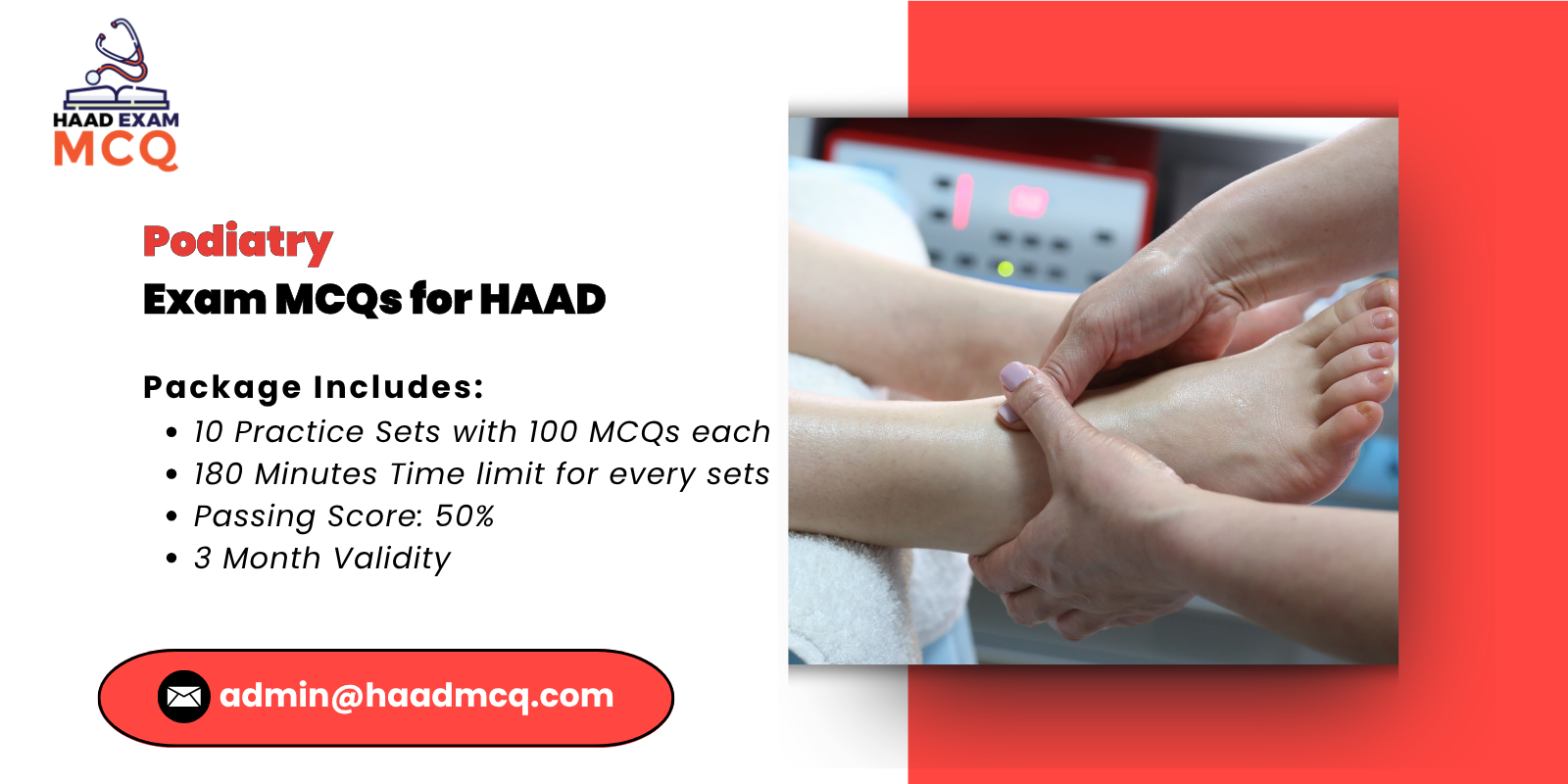 Podiatry Exam MCQs for HAAD