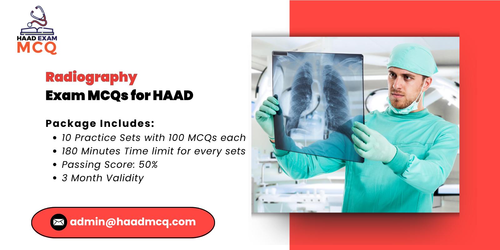 Radiography Exam MCQs for HAAD