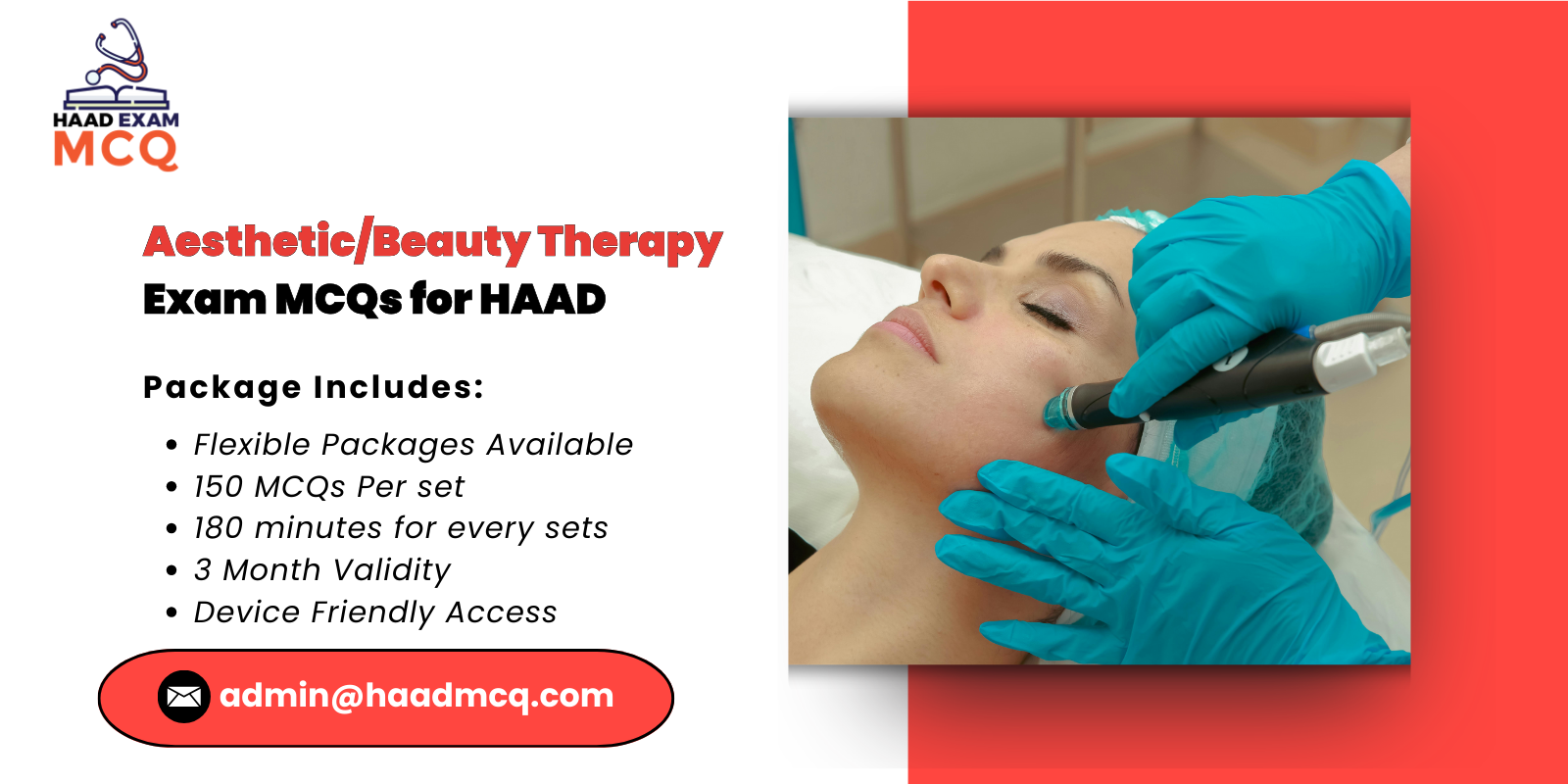 Aesthetic/Beauty Therapy Exam MCQs for HAAD