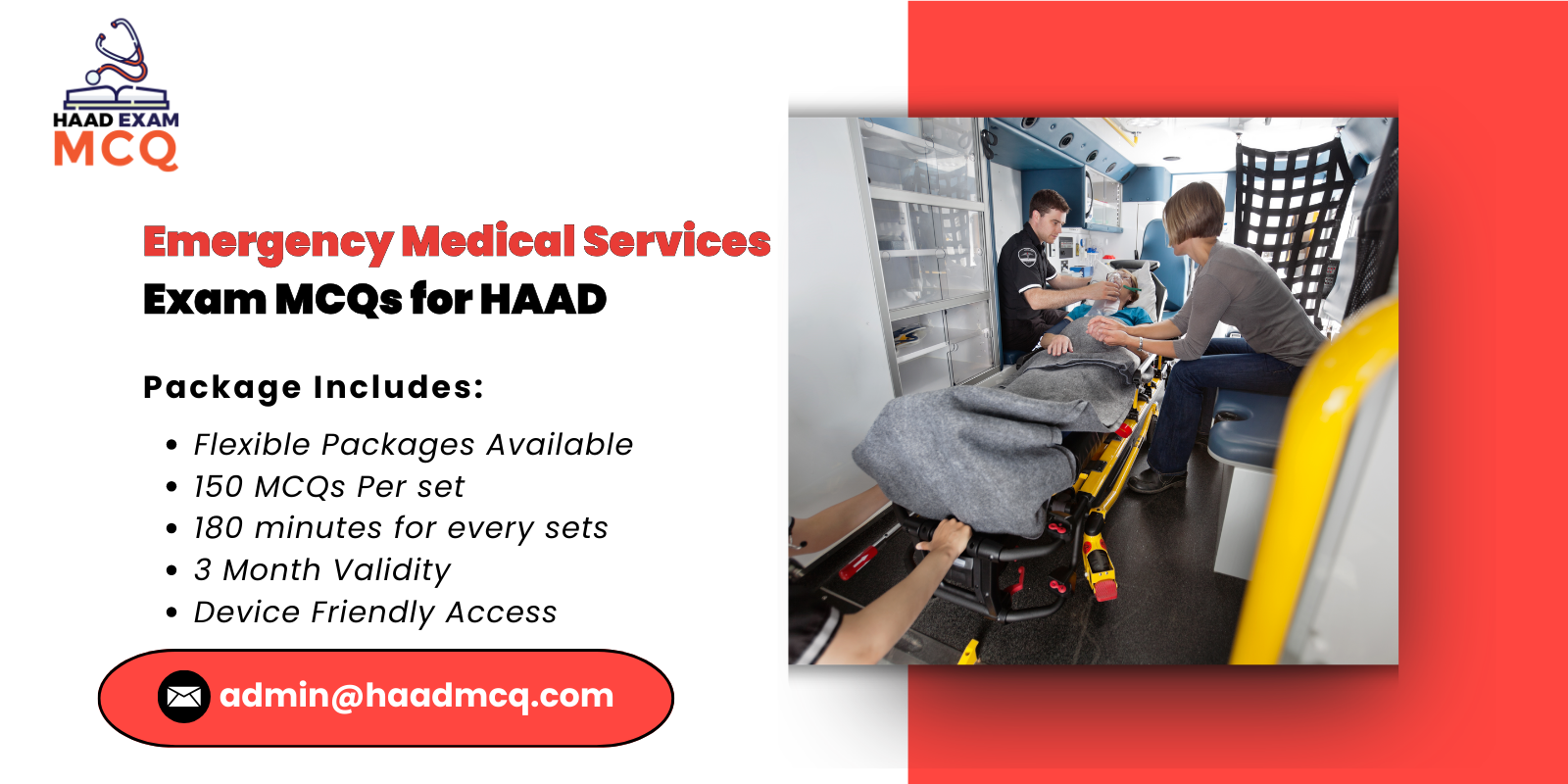 Emergency Medical Services Exam MCQs for HAAD