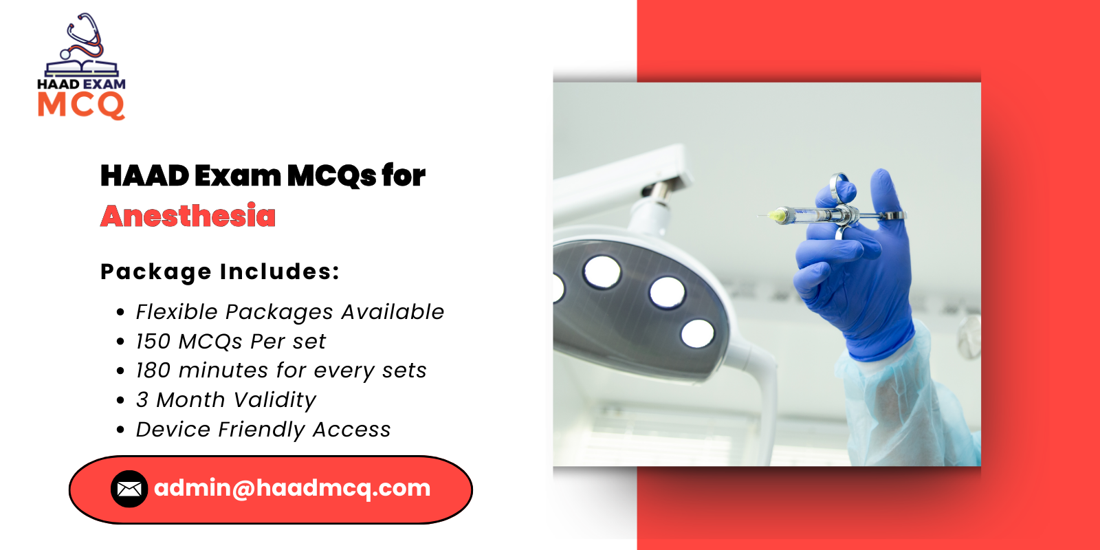 HAAD Exam MCQs for Anesthesia