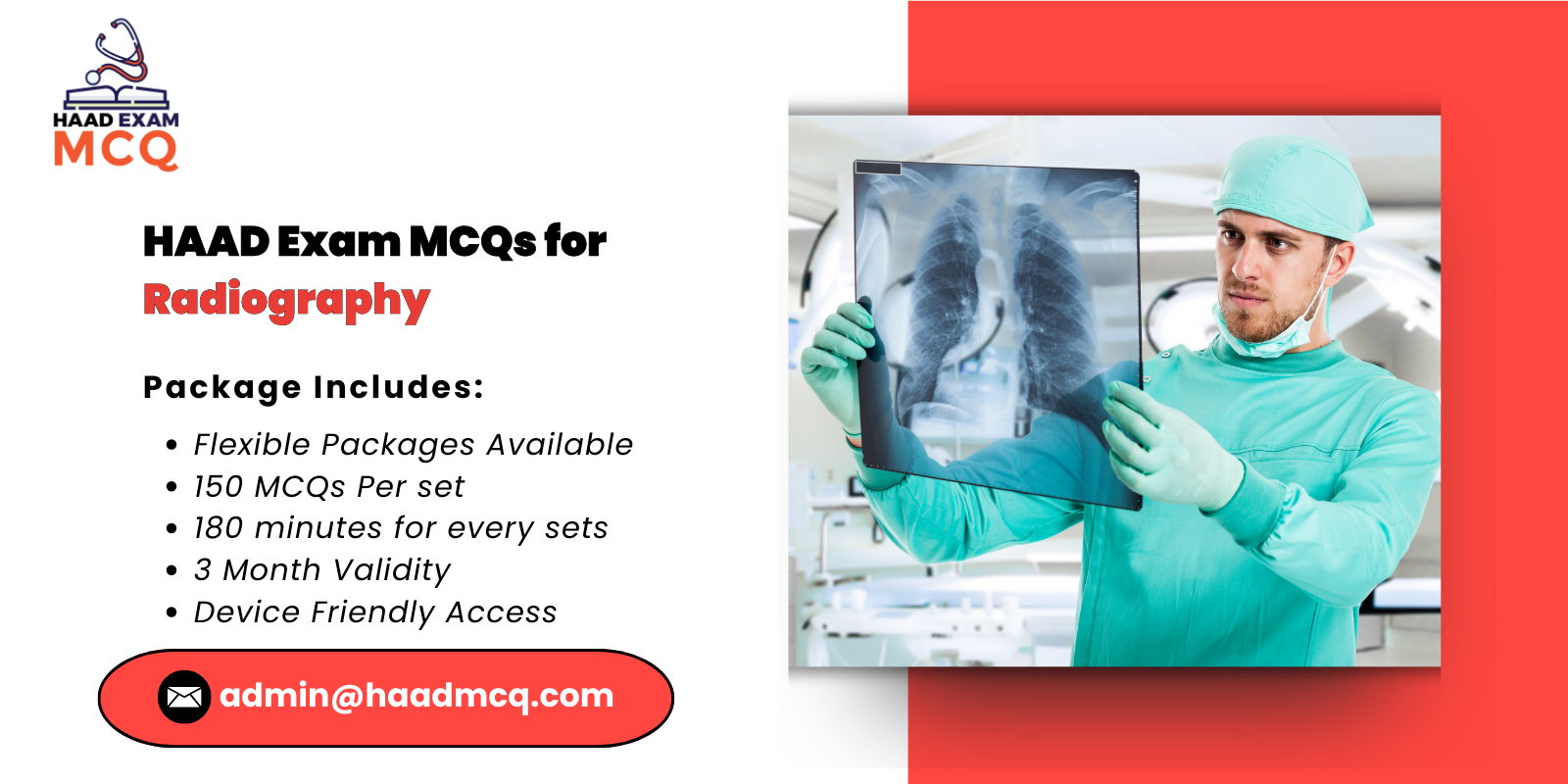 HAAD Exam MCQs for Radiography