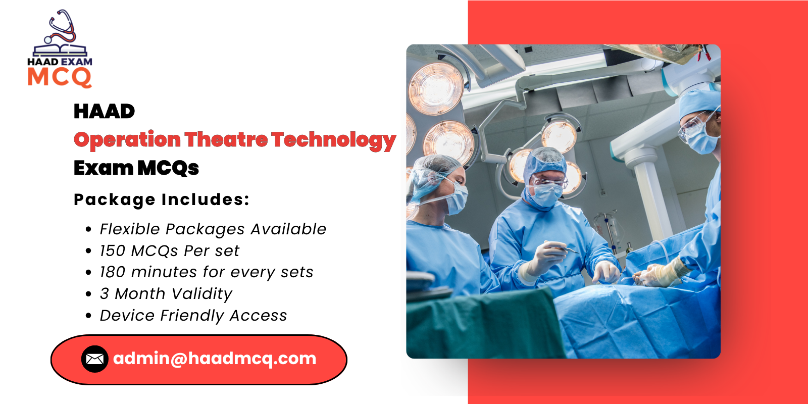 HAAD Operation Theatre Technology Exam MCQs