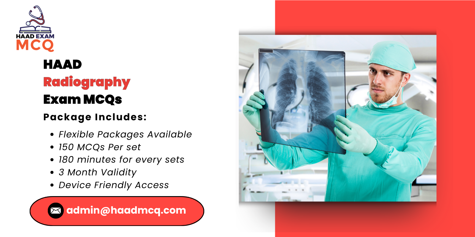 HAAD Radiography Exam MCQs