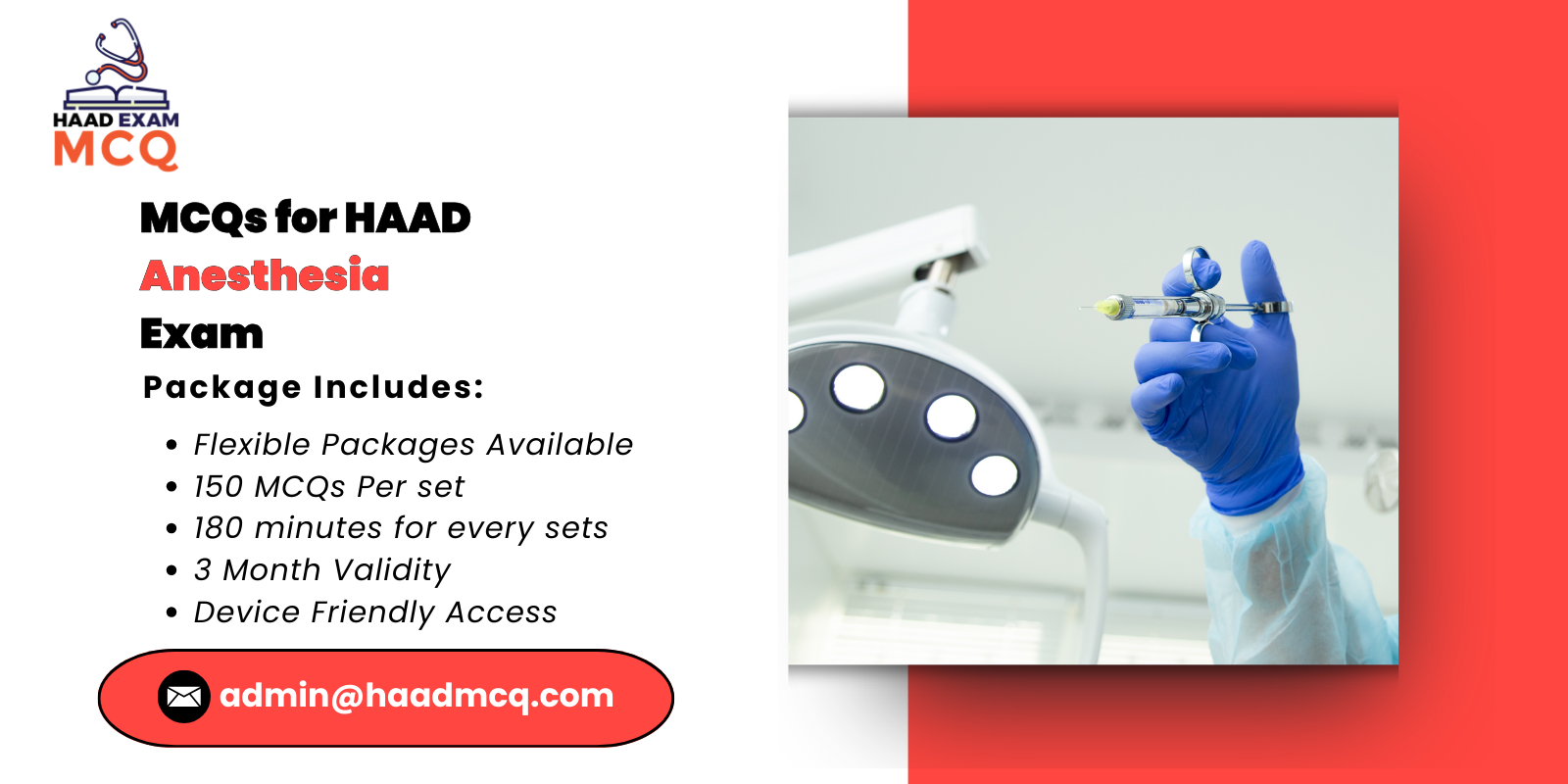 MCQs for HAAD Anesthesia Exam