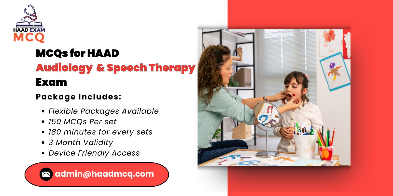 MCQs for HAAD Audiology Speech Therapy Exam