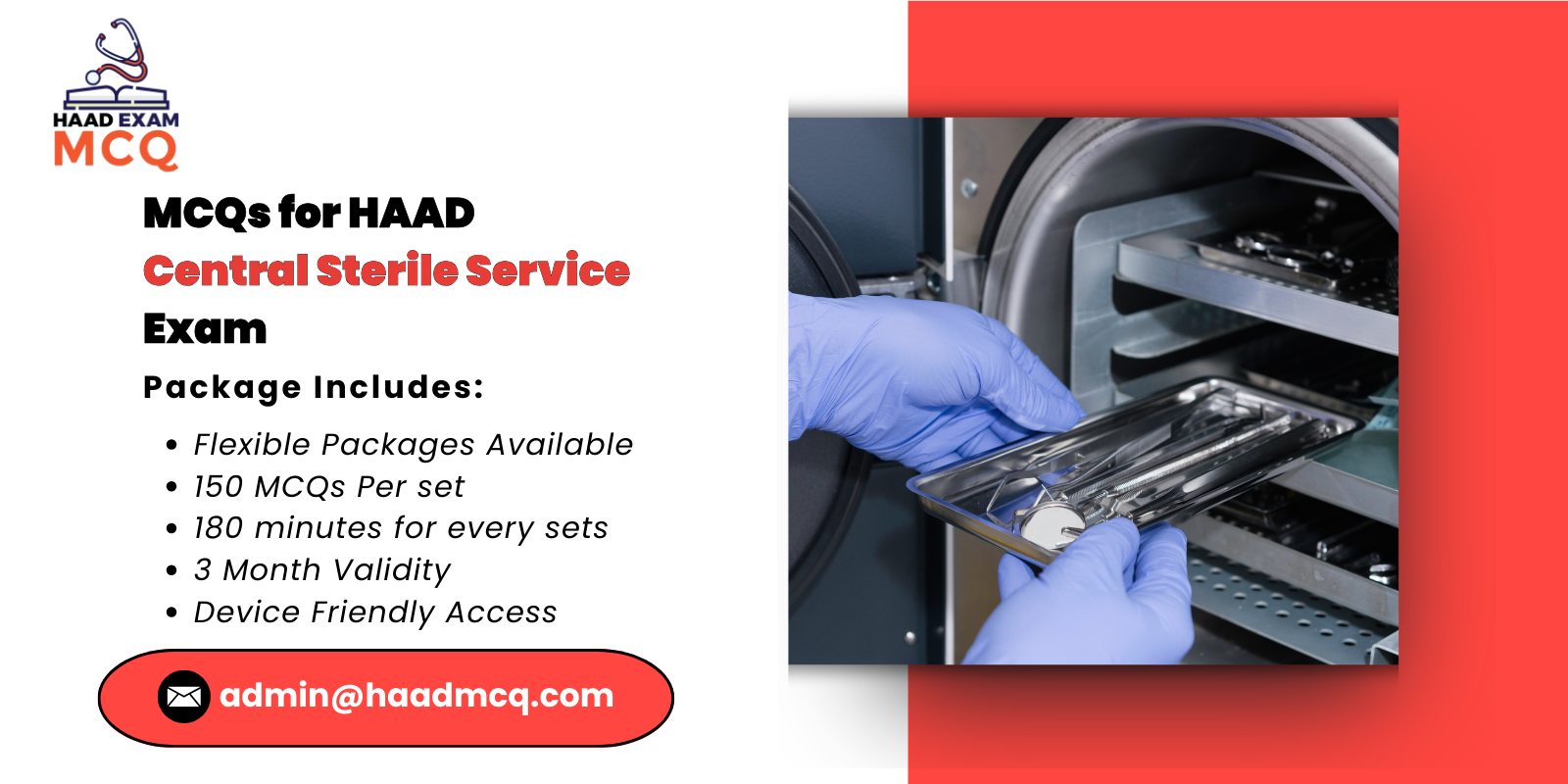 MCQs for HAAD Central Sterile Service Exam
