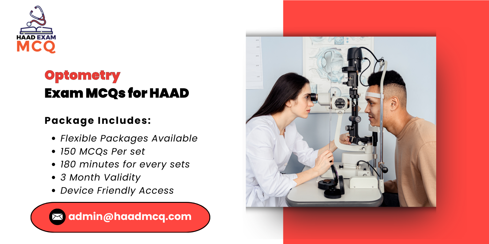 Optometry Exam MCQs for HAAD